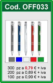 Penna in metallo anodizzato